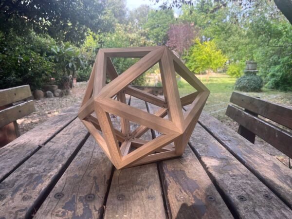 Icosaedro in legno - Solido Platonico artigianale