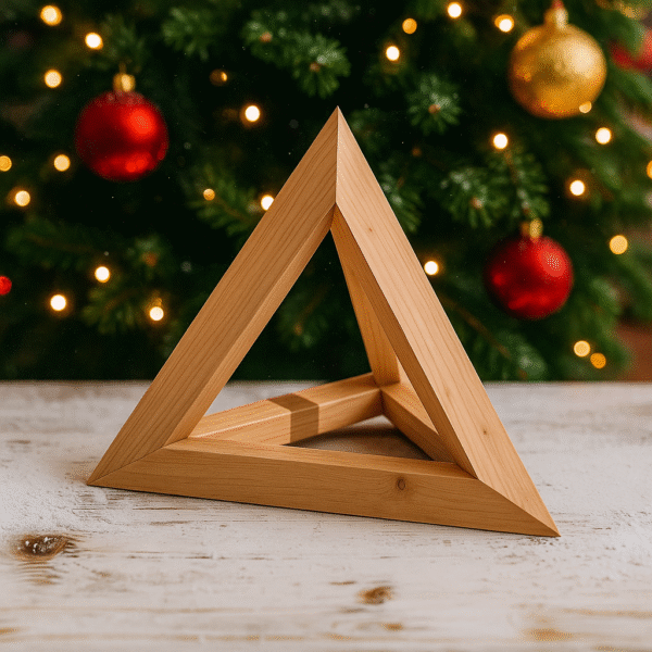 Tetraedro in legno - Solido Platonico fatto a mano