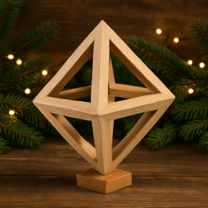 Ottaedro in legno - Solido Platonico artiginale