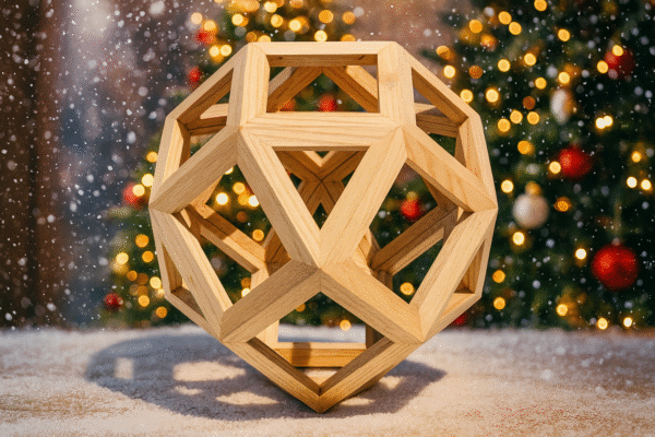 Rombo Cubottaedro in legno - Solido Archimedeo artiginale