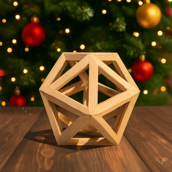 Icosaedro in legno - Solido Platonico artigianale