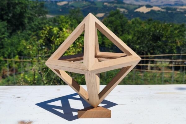 Ottaedro in legno - Solido Platonico artiginale