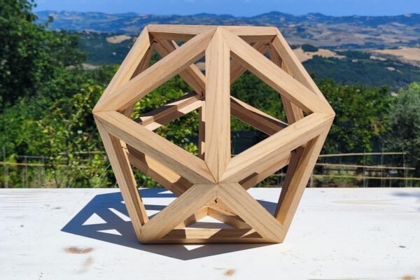 Icosaedro in legno - Solido Platonico artigianale