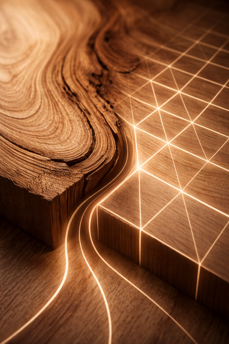 La forma nella materia: quando la geometria diventa legno.